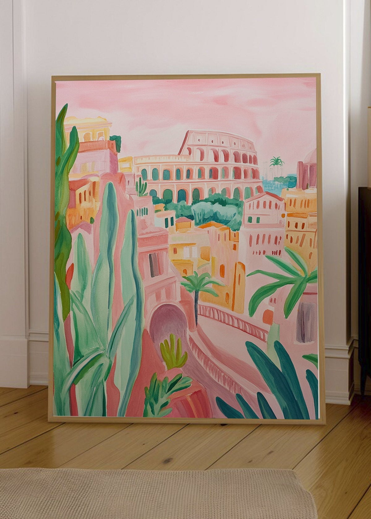 Cuadro Decorativo Trendy, Ruinas Romanas Rosa Verde