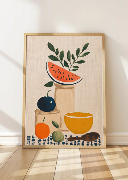 Cuadro Decorativo Trendy, Sandia Frutas Lino Beige