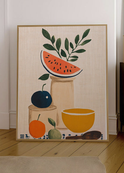 Cuadro Decorativo Trendy, Sandia Frutas Lino Beige