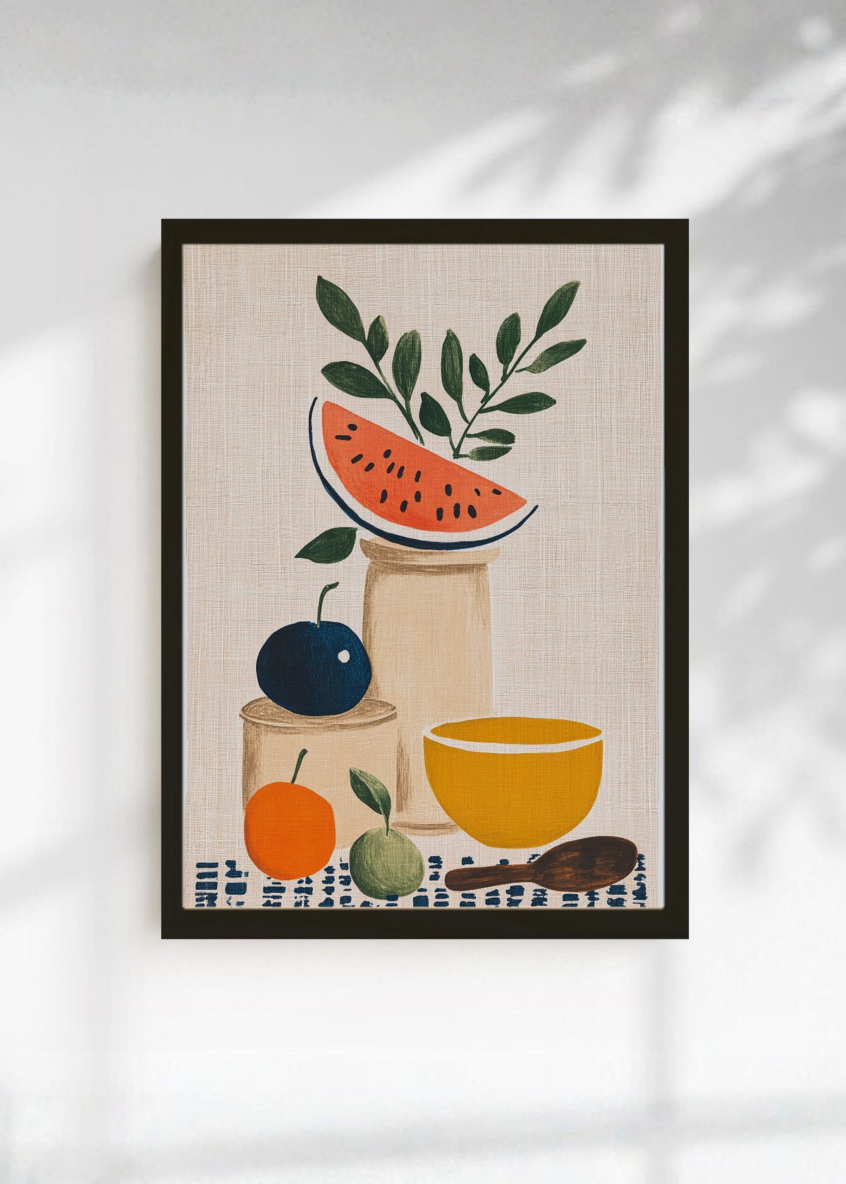 Cuadro Decorativo Trendy, Sandia Frutas Lino Beige