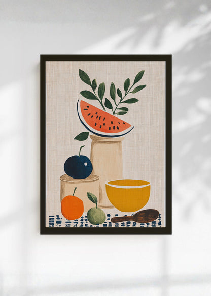 Cuadro Decorativo Trendy, Sandia Frutas Lino Beige