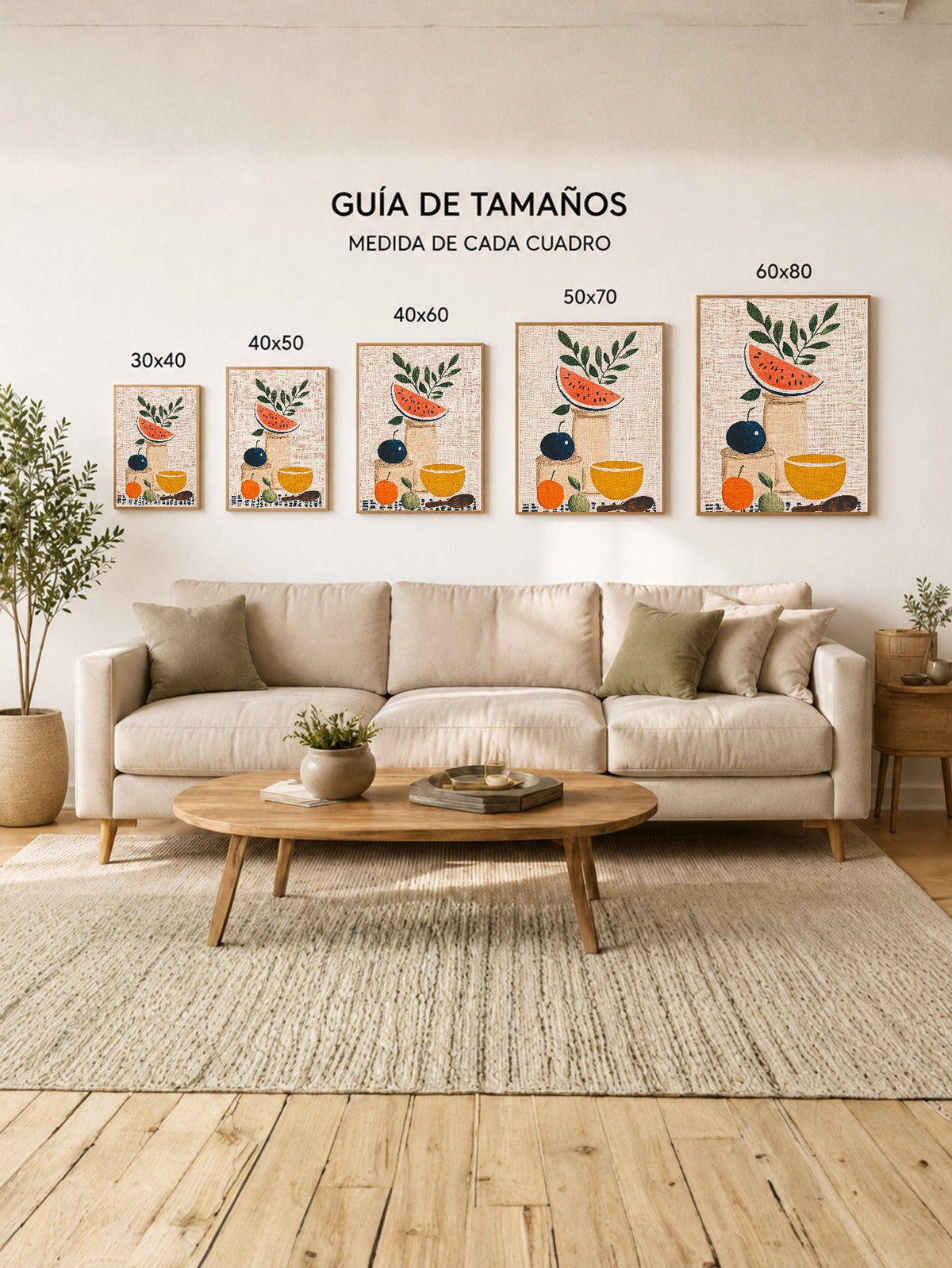 Cuadro Decorativo Trendy, Sandia Frutas Lino Beige