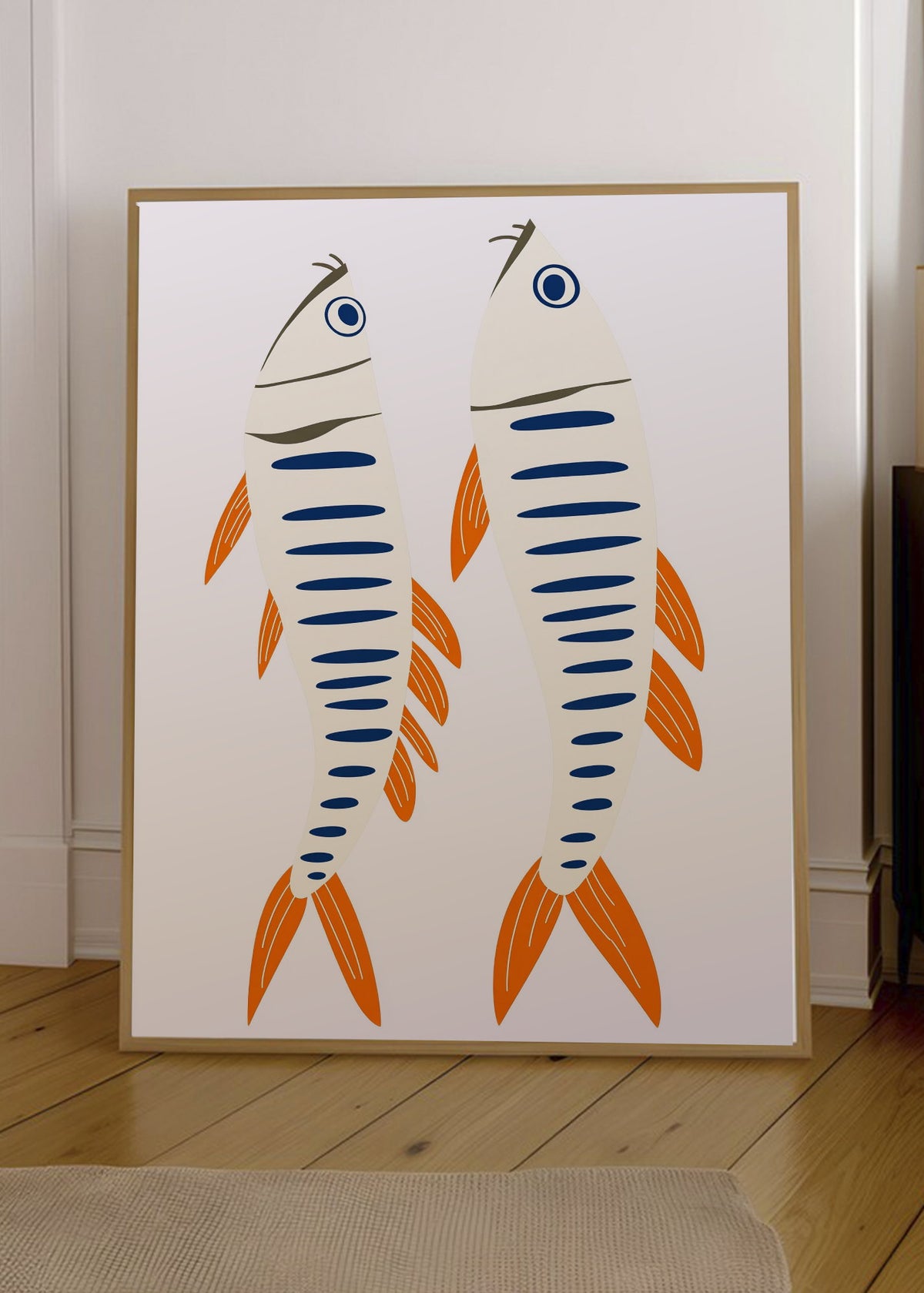 Cuadro Decorativo Trendy, Sardinas Dos Naranja Azul