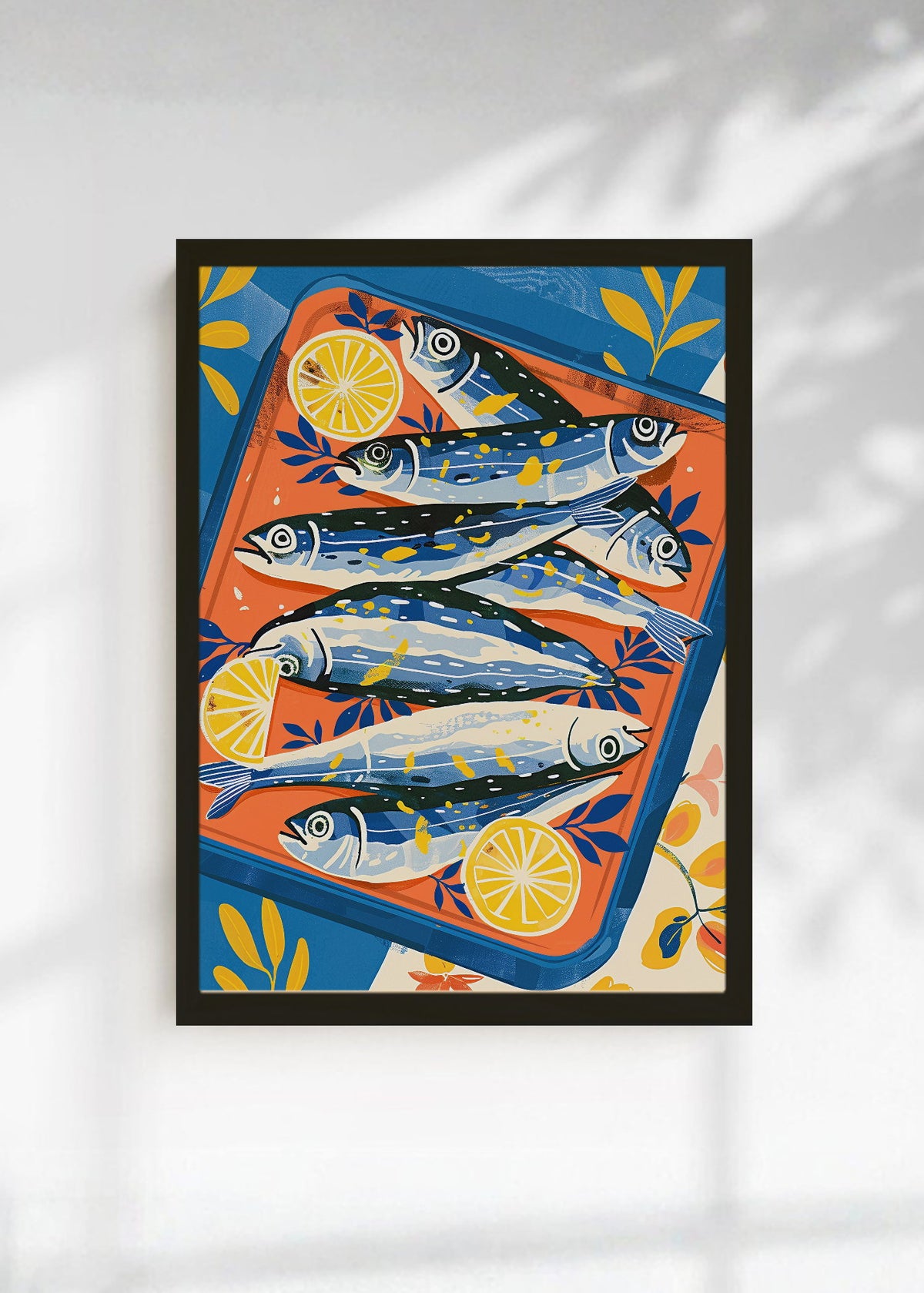 Cuadro Decorativo Trendy, Sardinas Lata Azul Naranja