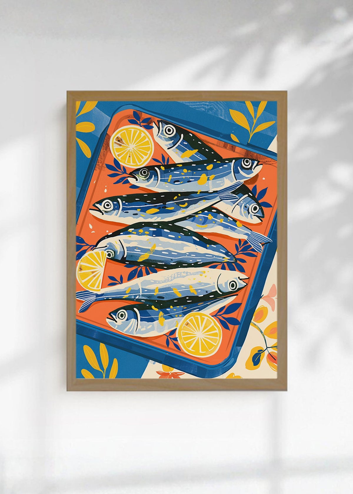 Cuadro Decorativo Trendy, Sardinas Lata Azul Naranja