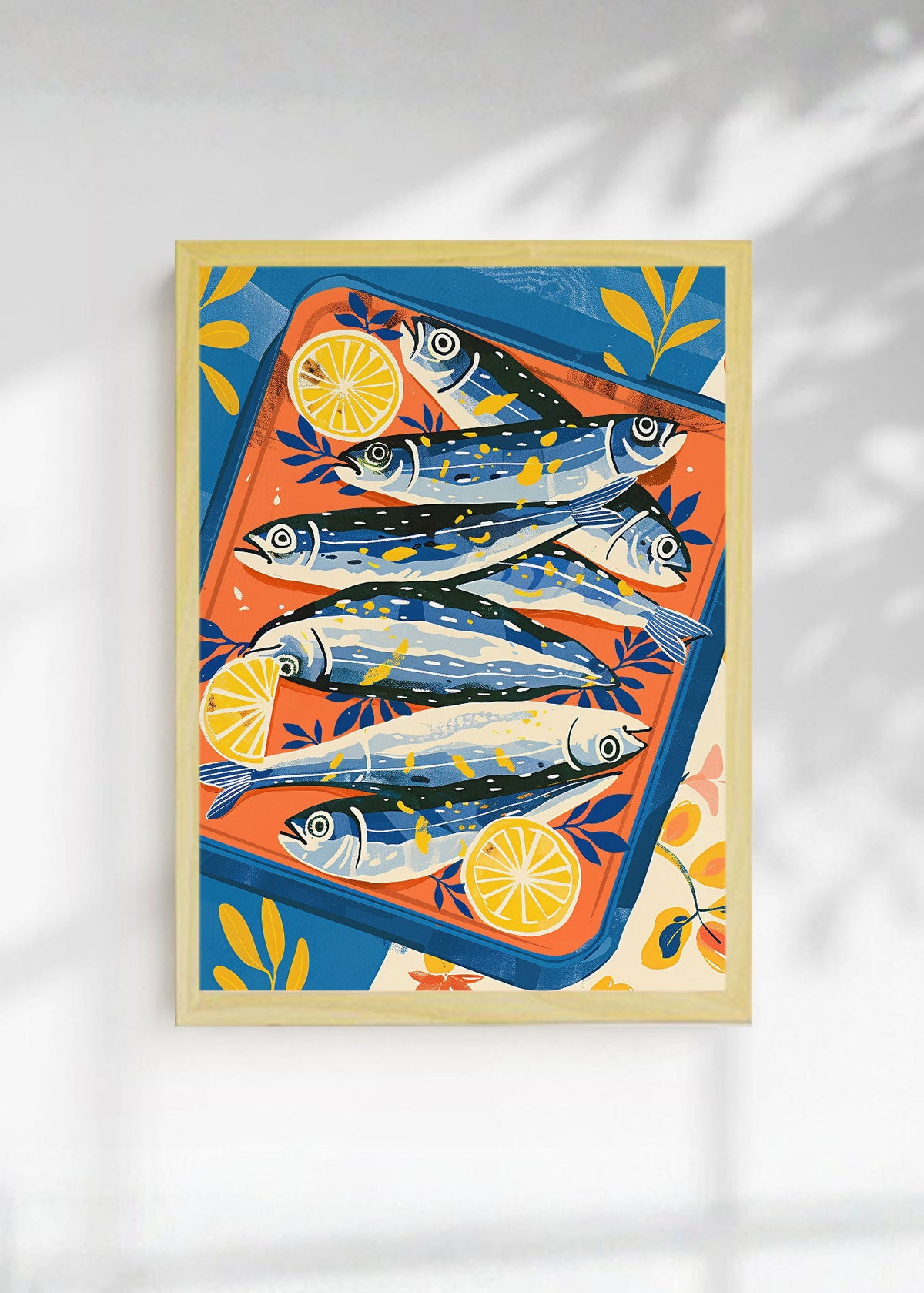 Cuadro Decorativo Trendy, Sardinas Lata Azul Naranja