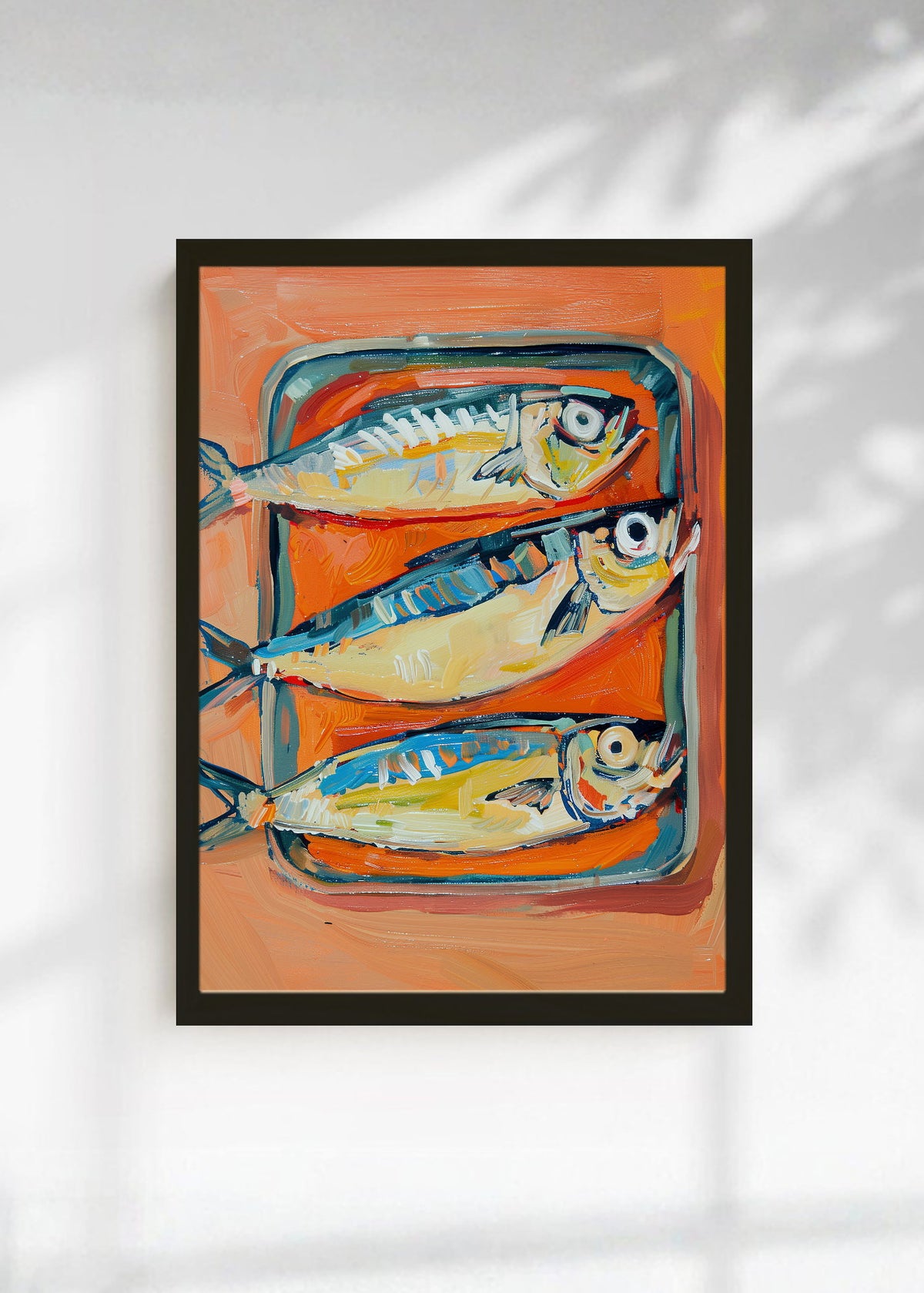 Cuadro Decorativo Trendy, Sardinas Lata Naranja Azul
