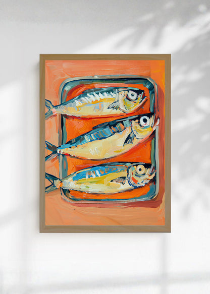 Cuadro Decorativo Trendy, Sardinas Lata Naranja Azul