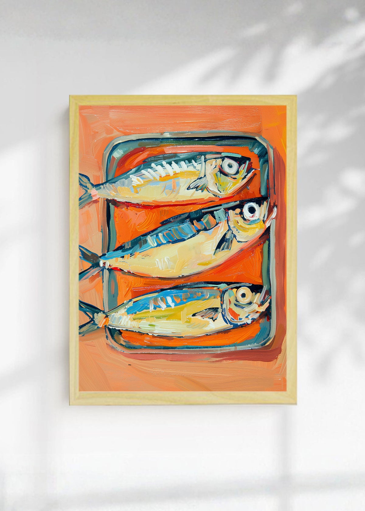 Cuadro Decorativo Trendy, Sardinas Lata Naranja Azul