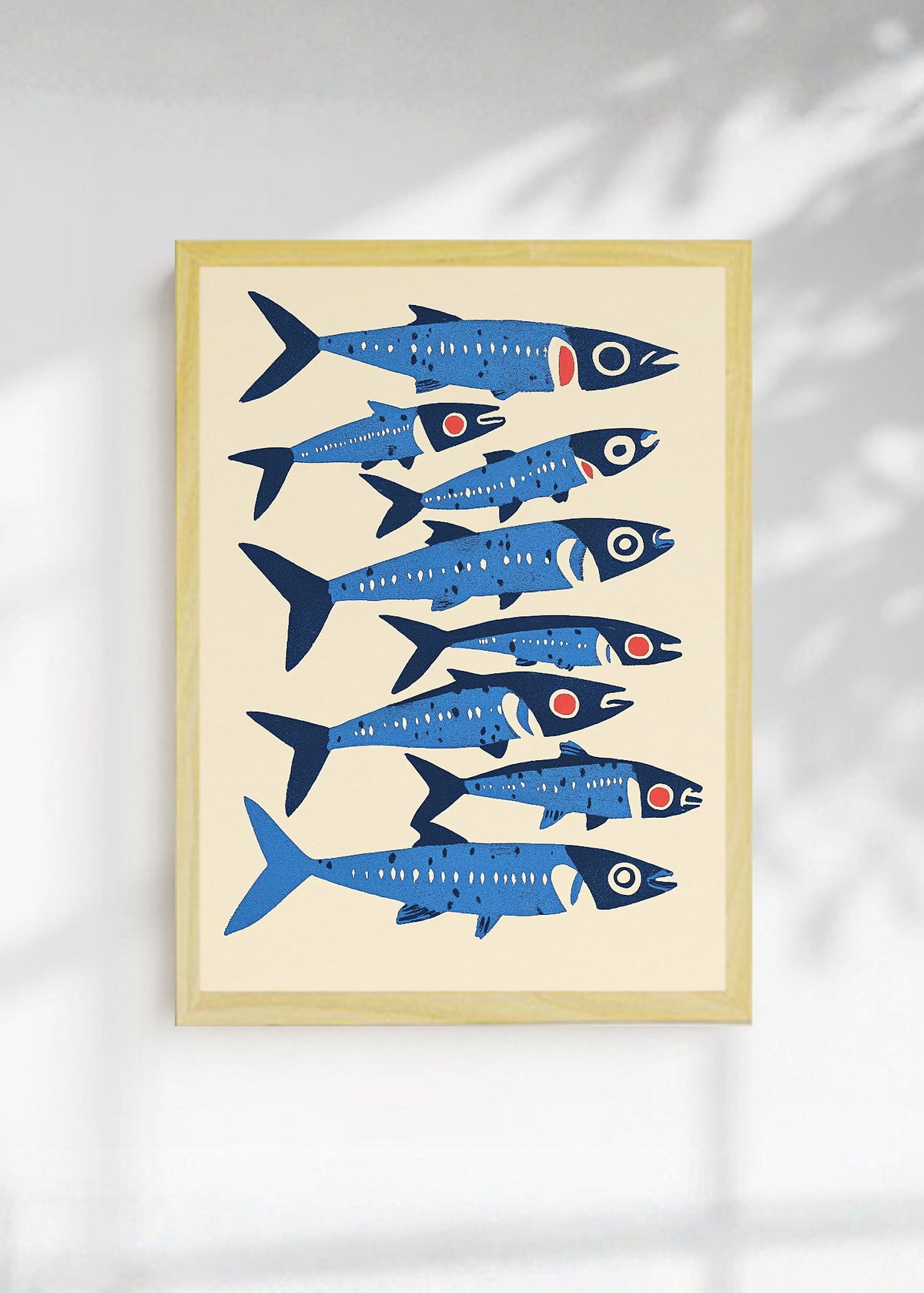 Cuadro Decorativo Trendy, Sardinas Patrón Azul Indigo