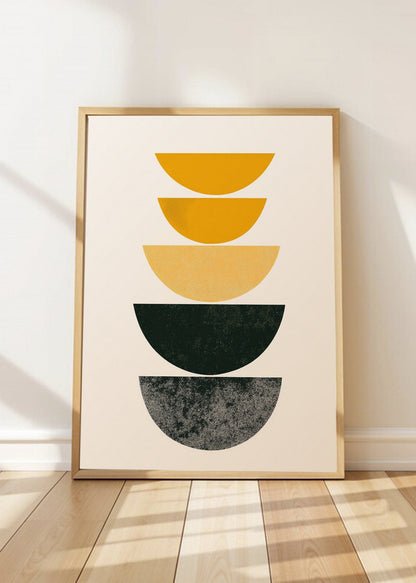 Cuadro Decorativo Trendy, Semicirculos Amarillo Negro