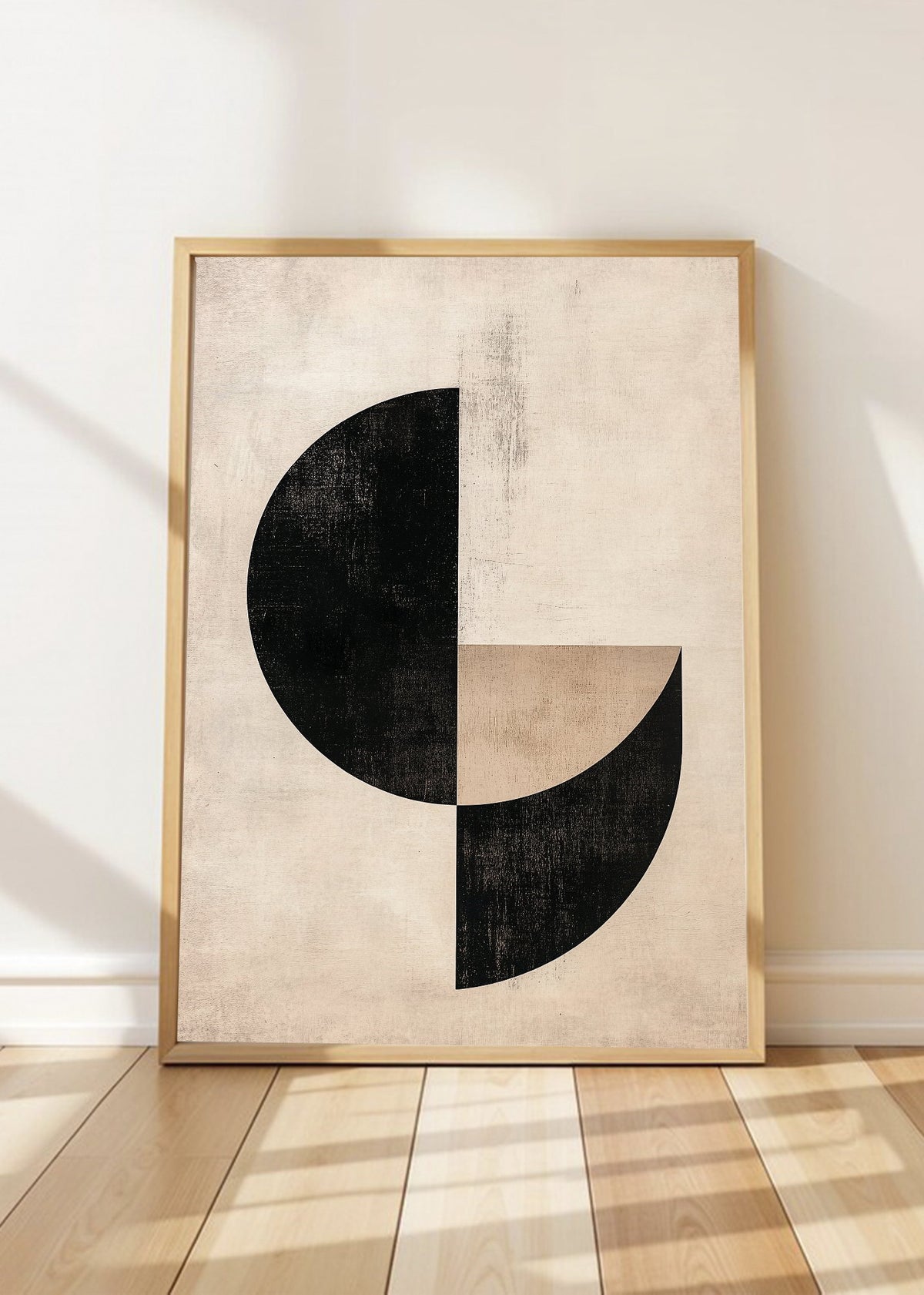 Cuadro Decorativo Trendy, Semicirculos Negro Beige
