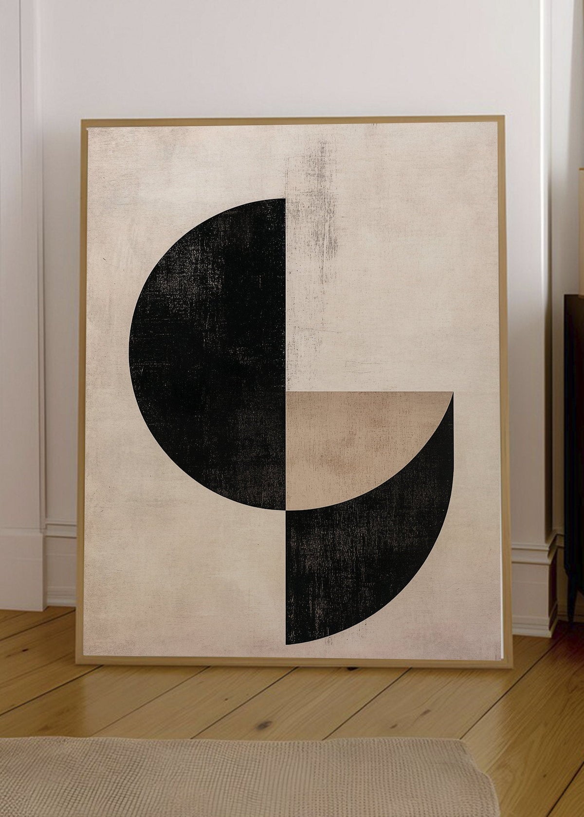 Cuadro Decorativo Trendy, Semicirculos Negro Beige
