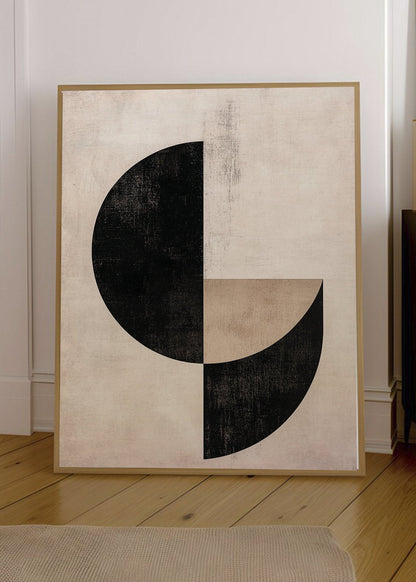 Cuadro Decorativo Trendy, Semicirculos Negro Beige