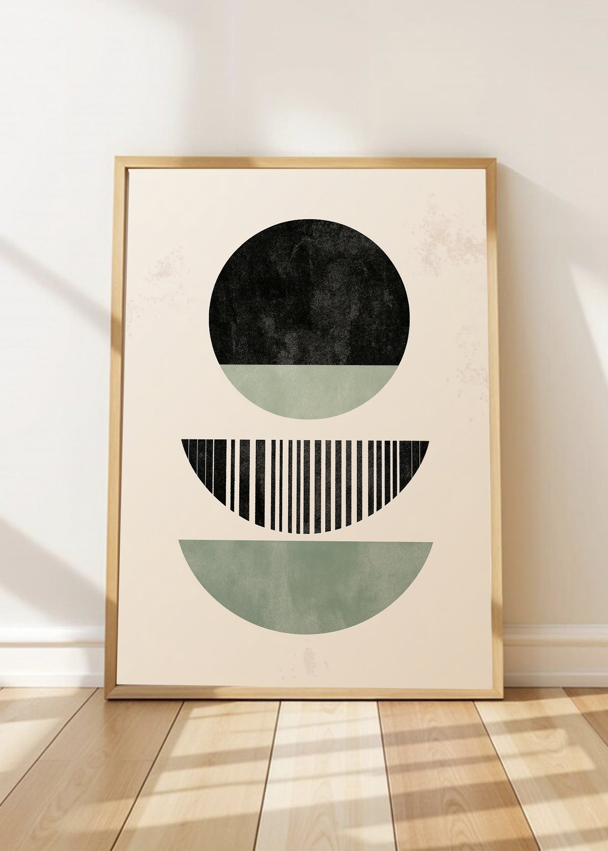 Cuadro Decorativo Trendy, Semicirculos Negro Verde Agua