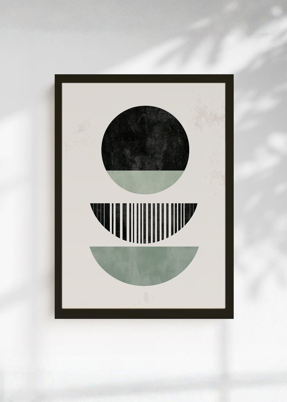 Cuadro Decorativo Trendy, Semicirculos Negro Verde Agua