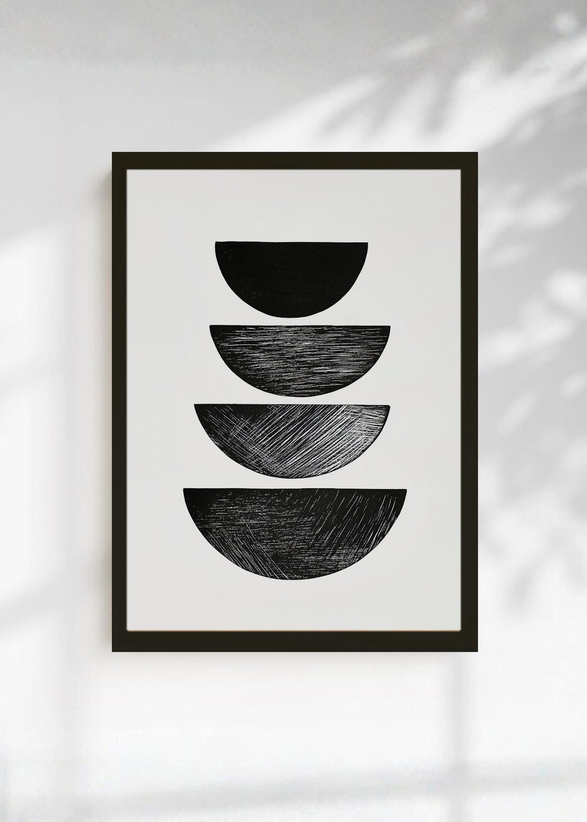 Cuadro Decorativo Trendy, Semicirculos Negros Apilados