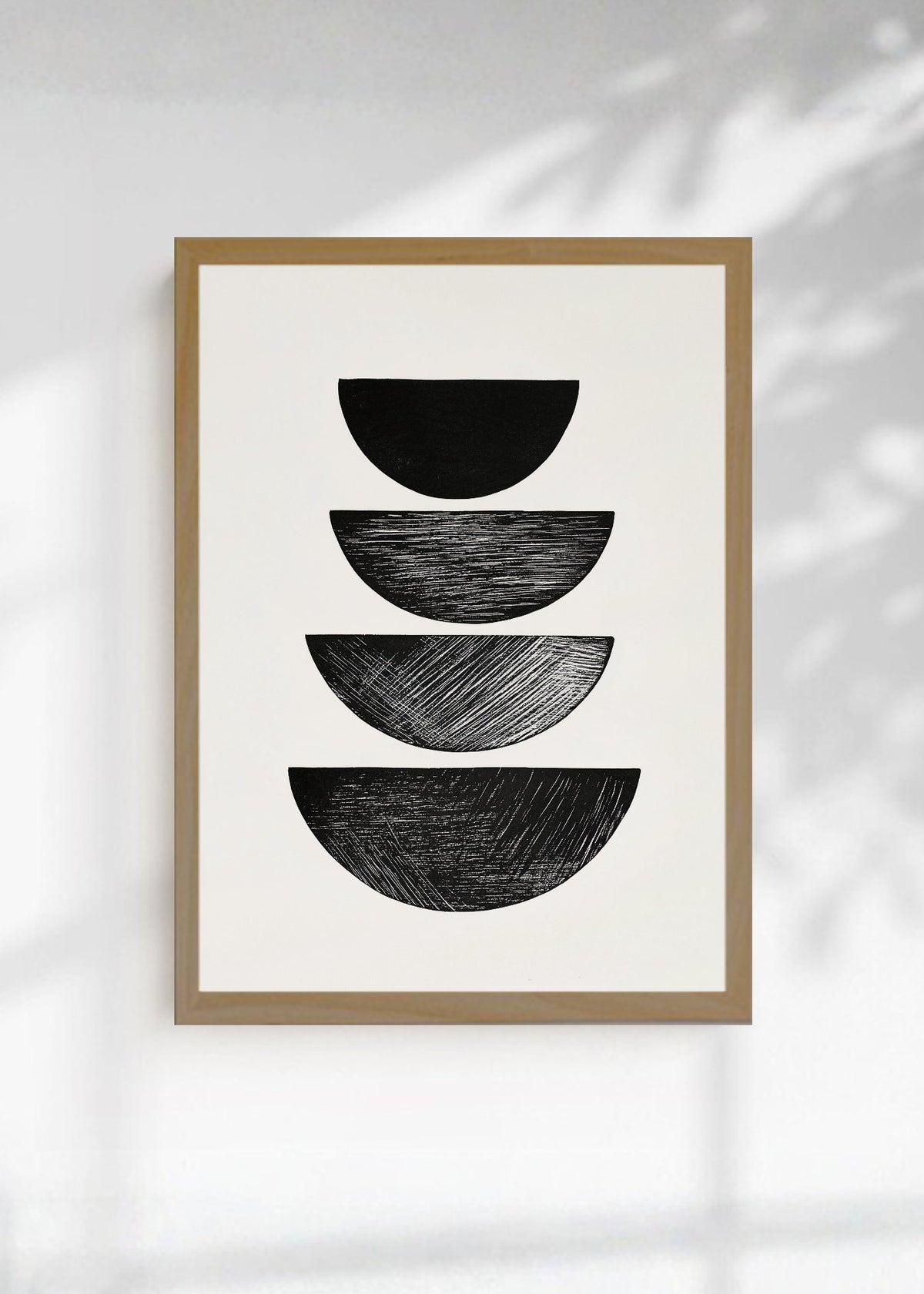 Cuadro Decorativo Trendy, Semicirculos Negros Apilados
