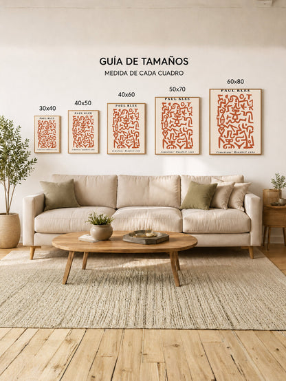 Cuadro Decorativo Trendy, Símbolos Abstractos Terracota