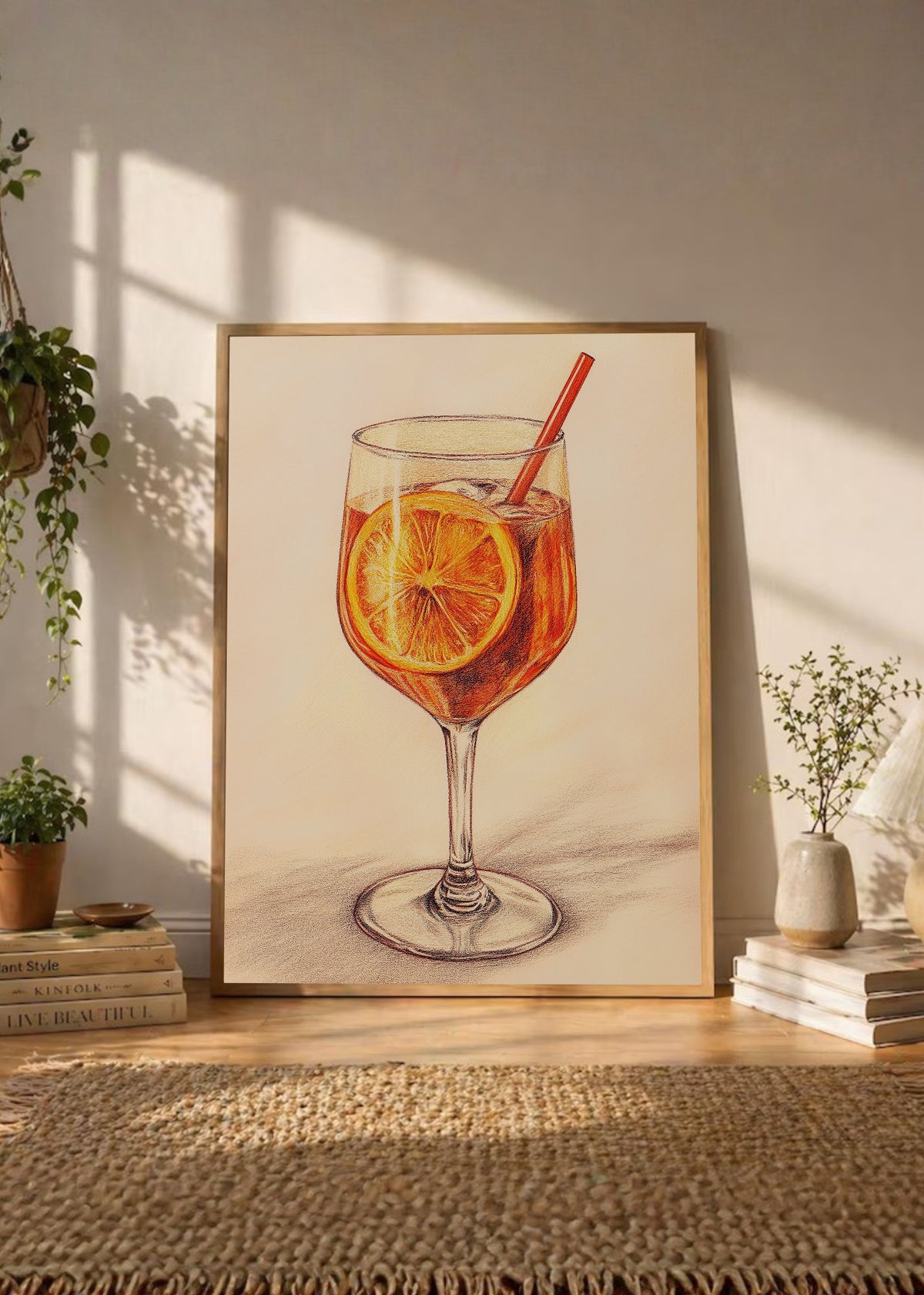 Cuadro Decorativo Trendy, Spritz Naranja Crema