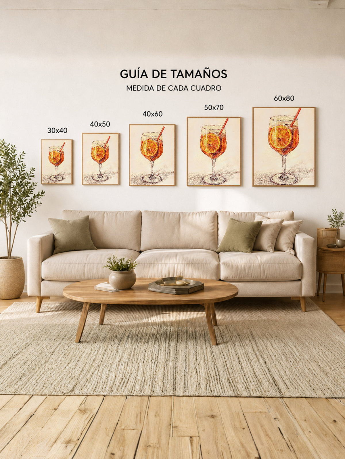 Cuadro Decorativo Trendy, Spritz Naranja Crema