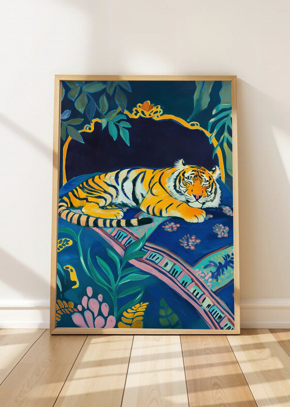 Cuadro Decorativo Trendy, Tigre Sillon Azul Noche