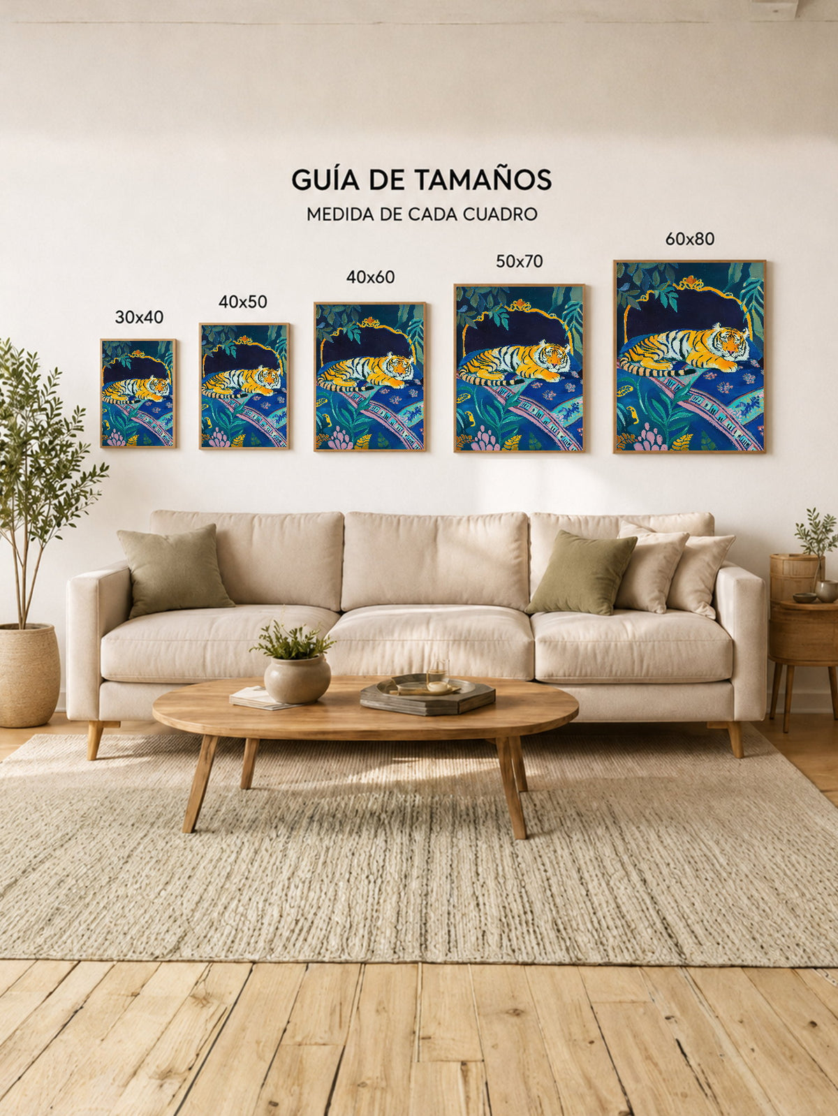 Cuadro Decorativo Trendy, Tigre Sillon Azul Noche