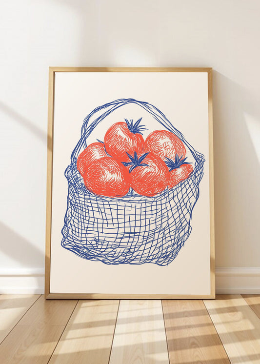Cuadro Decorativo Trendy, Tomates Bolsa Red Azul