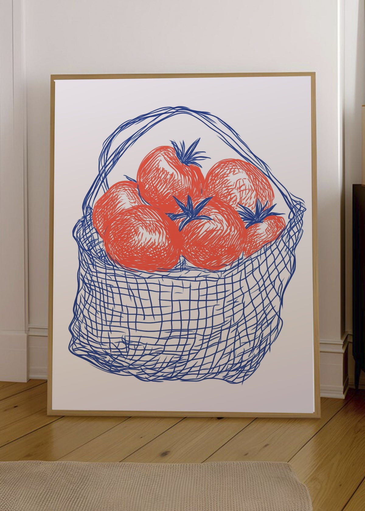 Cuadro Decorativo Trendy, Tomates Bolsa Red Azul
