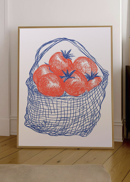 Cuadro Decorativo Trendy, Tomates Bolsa Red Azul