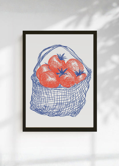 Cuadro Decorativo Trendy, Tomates Bolsa Red Azul