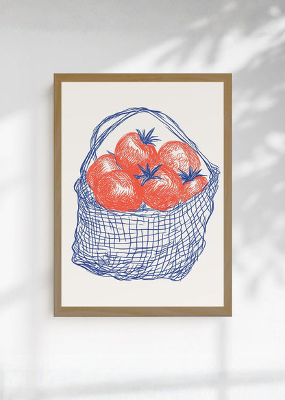 Cuadro Decorativo Trendy, Tomates Bolsa Red Azul