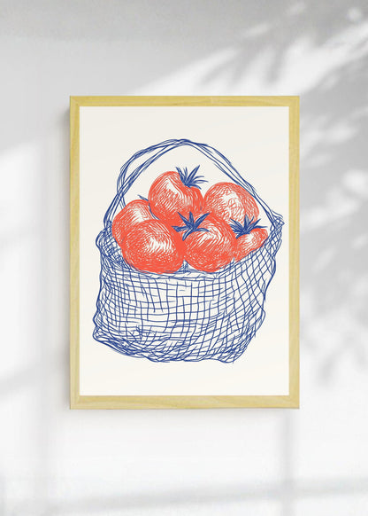 Cuadro Decorativo Trendy, Tomates Bolsa Red Azul