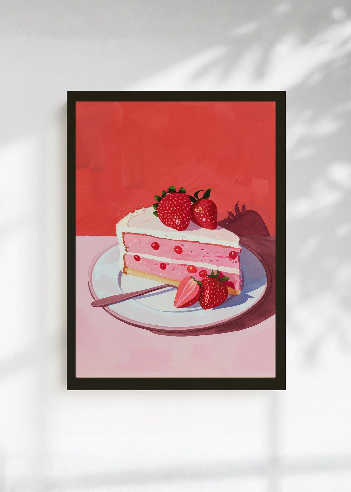 Cuadro Decorativo Trendy, Torta Frutillas Rojo
