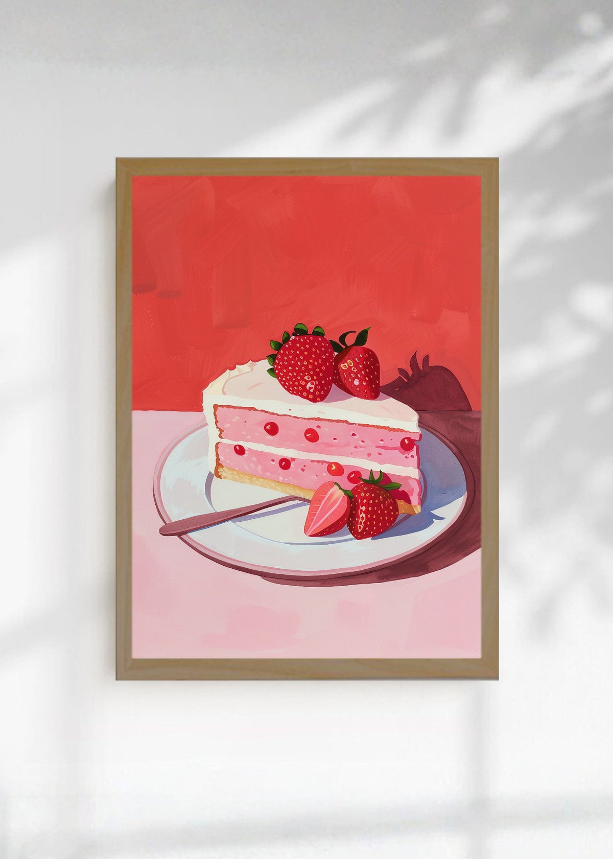 Cuadro Decorativo Trendy, Torta Frutillas Rojo