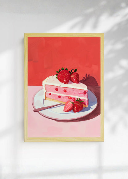 Cuadro Decorativo Trendy, Torta Frutillas Rojo