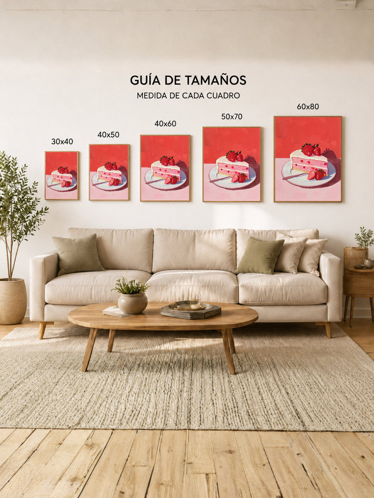 Cuadro Decorativo Trendy, Torta Frutillas Rojo