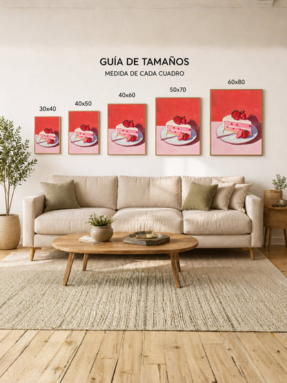 Cuadro Decorativo Trendy, Torta Frutillas Rojo