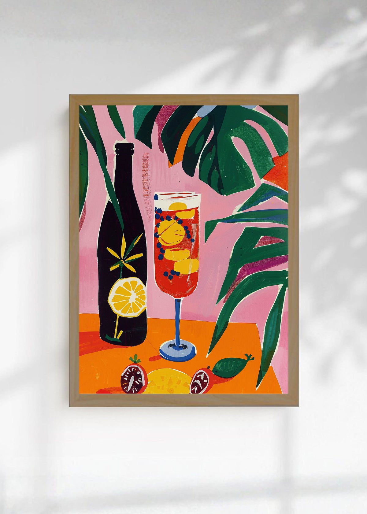 Cuadro Decorativo Trendy, Trago Naranja Hojas Verde