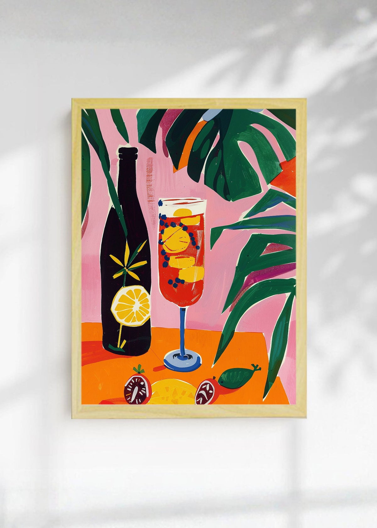 Cuadro Decorativo Trendy, Trago Naranja Hojas Verde