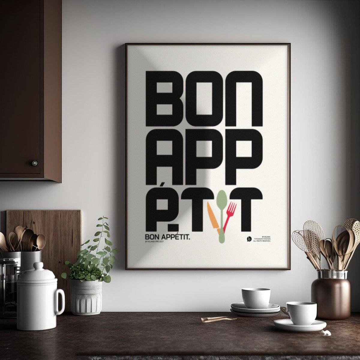 Cuadro Decorativo Typography, Bon Appetit