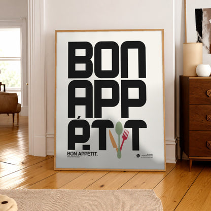 Cuadro Decorativo Typography, Bon Appetit