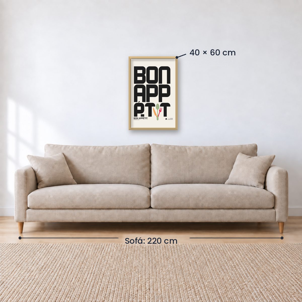Cuadro Decorativo Typography, Bon Appetit