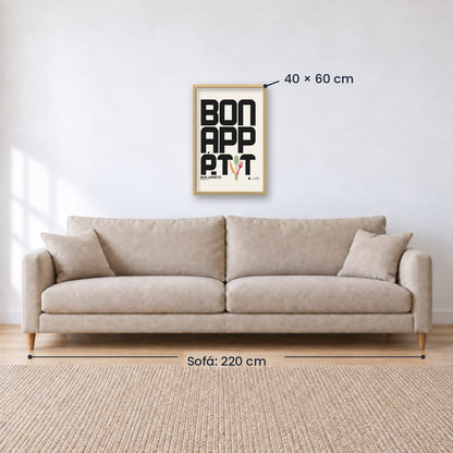 Cuadro Decorativo Typography, Bon Appetit