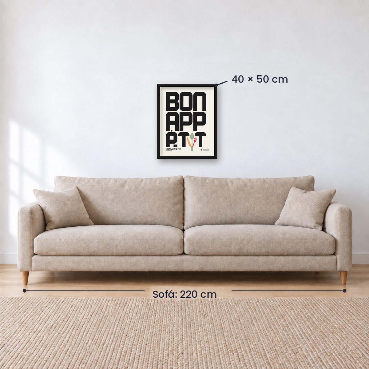 Cuadro Decorativo Typography, Bon Appetit