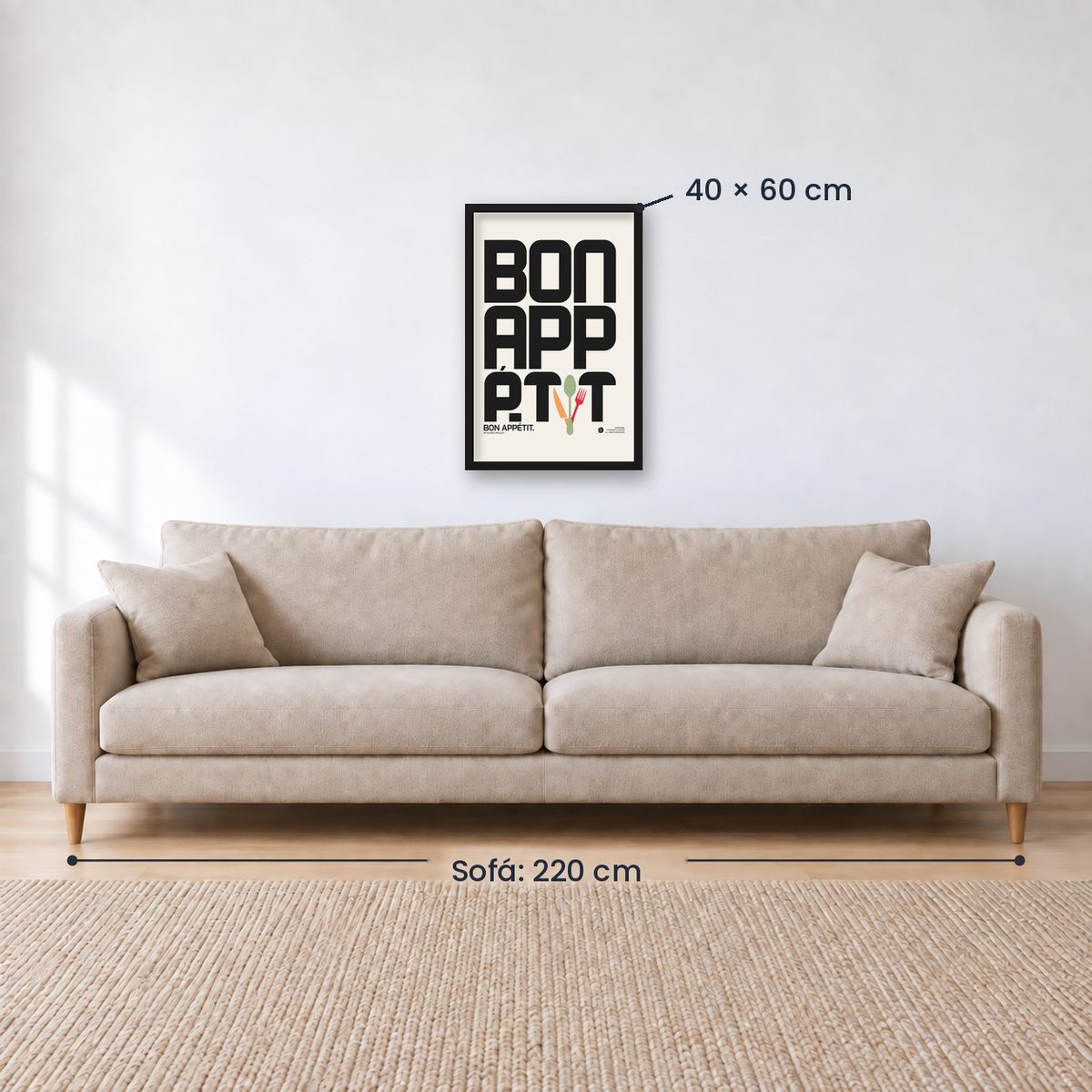 Cuadro Decorativo Typography, Bon Appetit