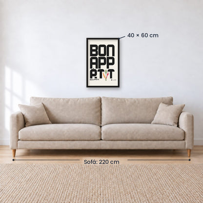 Cuadro Decorativo Typography, Bon Appetit