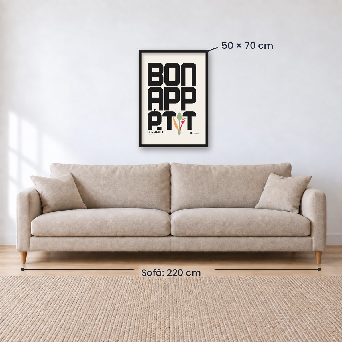 Cuadro Decorativo Typography, Bon Appetit