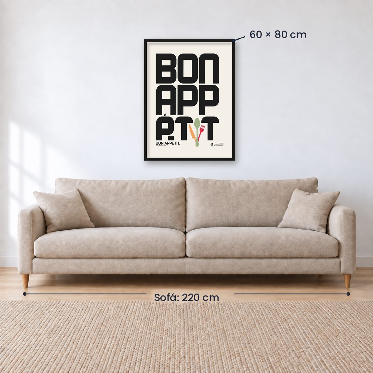 Cuadro Decorativo Typography, Bon Appetit