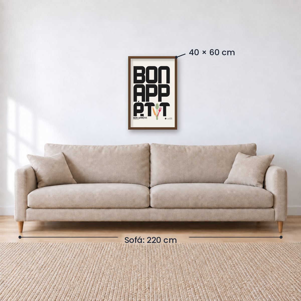 Cuadro Decorativo Typography, Bon Appetit